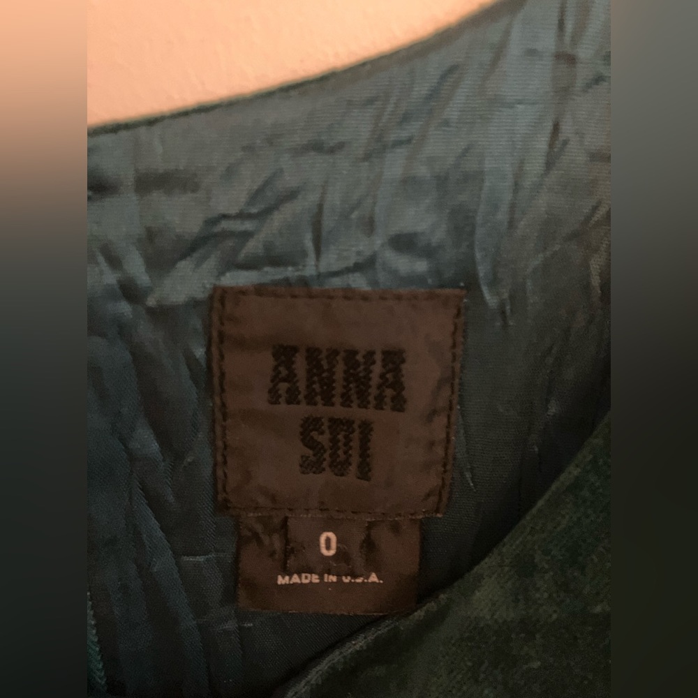 Anna Sui Green Velvet Dress - Picture 5 of 5